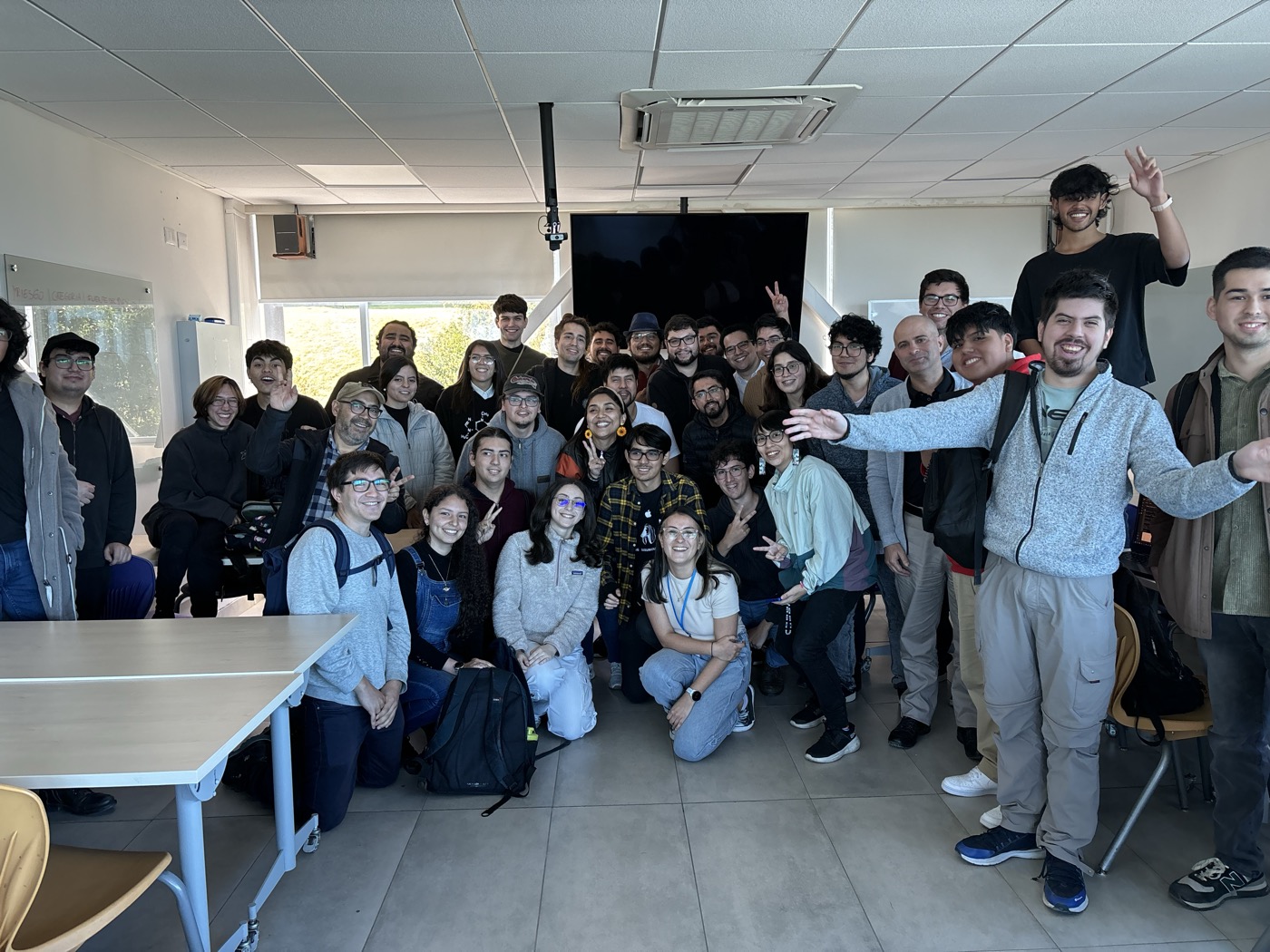 Group photo with students