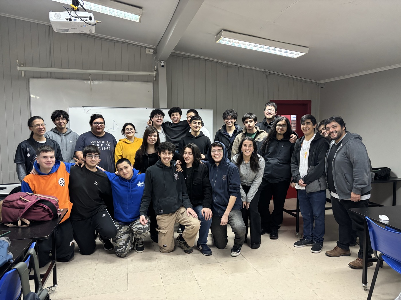 Group photo with students